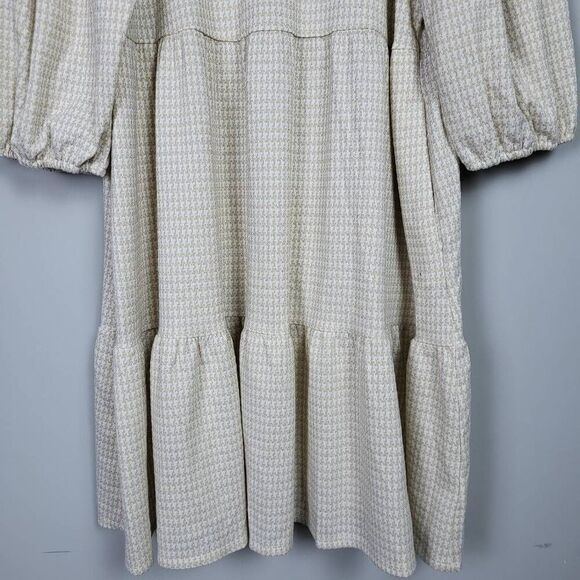 Draper James Womens Tiered Dress Cream Gold Metallic Size XXL Cottagecore NWT - Picture 4 of 9